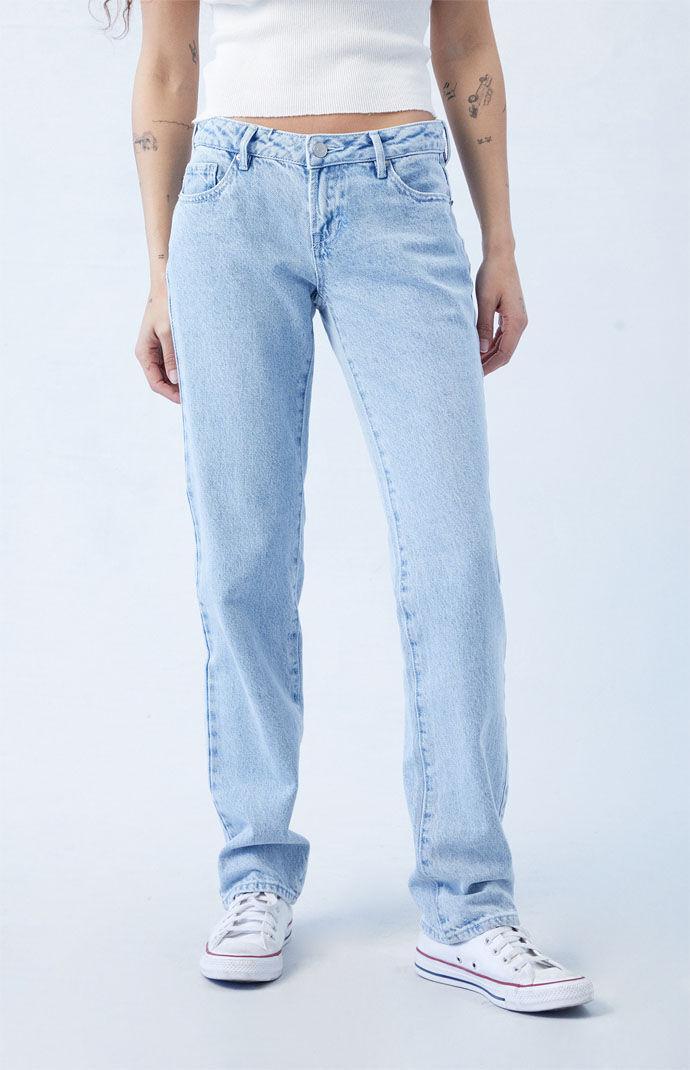 Women's Eco Light Indigo Low Rise Straight Leg Jeans Product Image