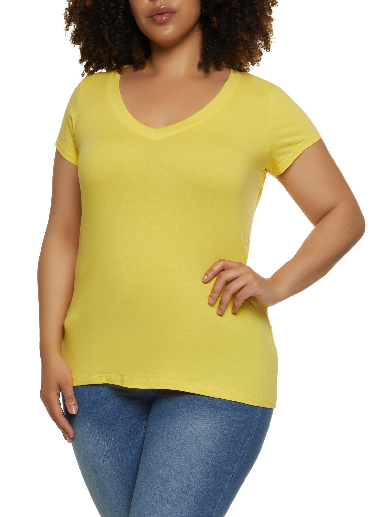 Womens Plus Size V Neck Tee Product Image