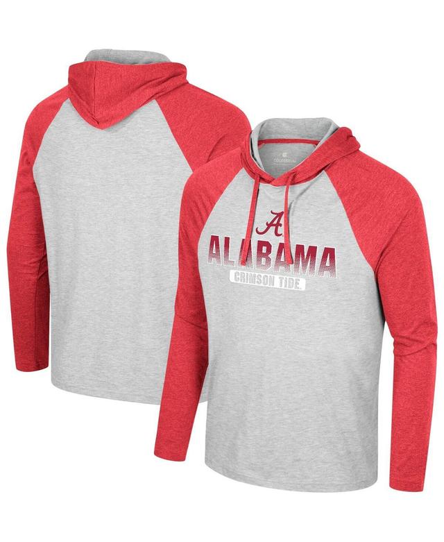 Mens Colosseum Heather Gray Alabama Crimson Tide Hasta La Vista Raglan Hoodie Long Sleeve T-Shirt Product Image