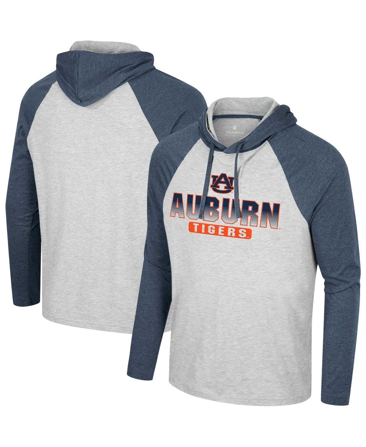 Mens Colosseum Heather Auburn Tigers Hasta La Vista Raglan Hoodie Long Sleeve T-Shirt Product Image