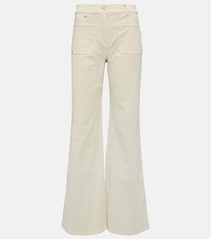 Florence High-rise Corduroy Pants In White Product Image