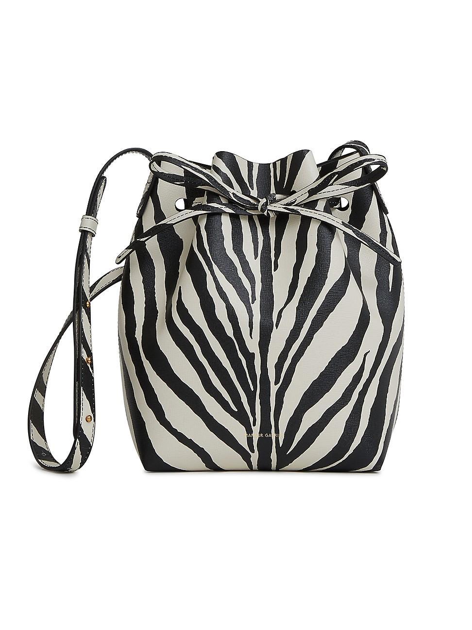 Womens Zebra Print Mini Bucket Bag Product Image