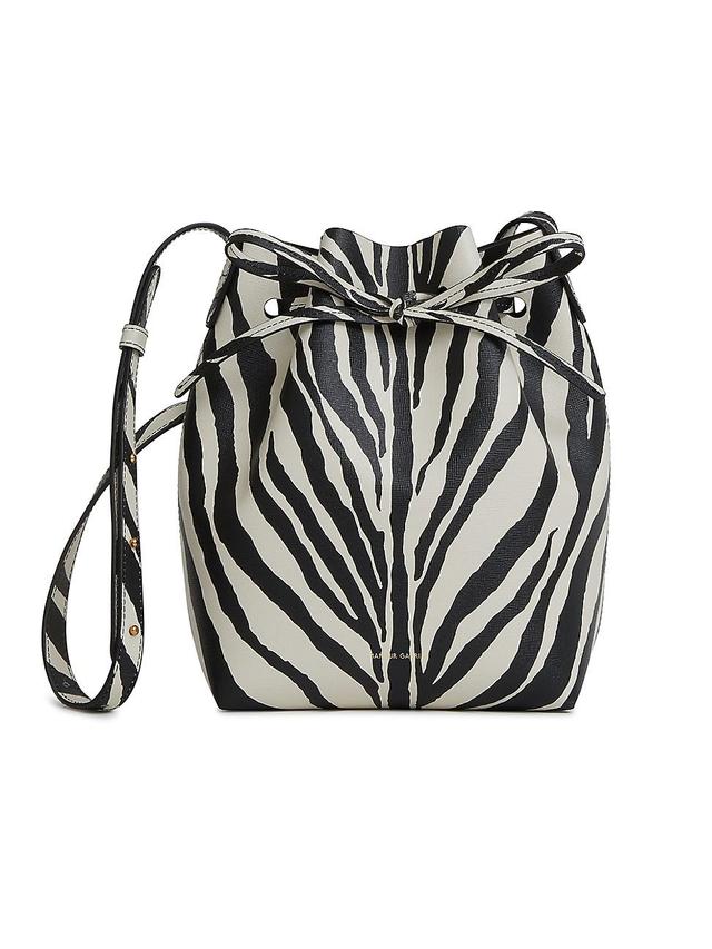 Womens Zebra Print Mini Bucket Bag Product Image