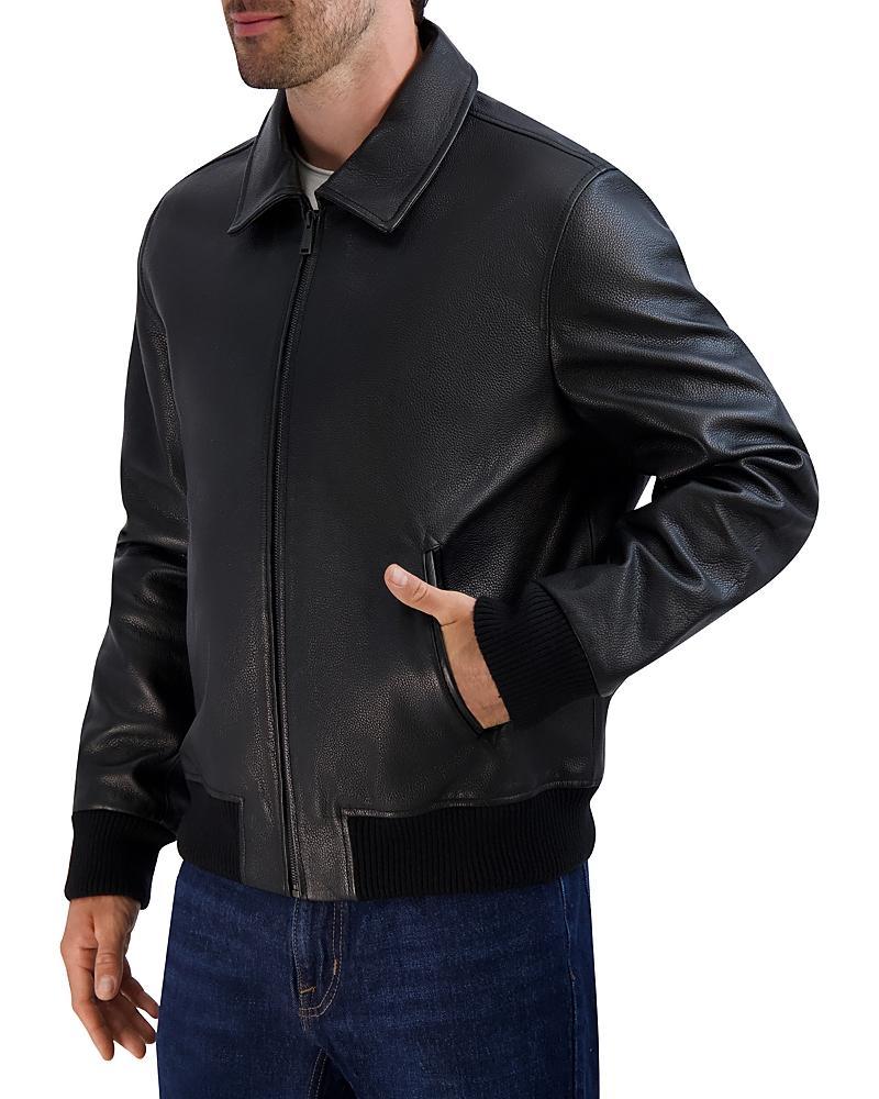 Cole Haan Leather Bomber Jacket Product Image