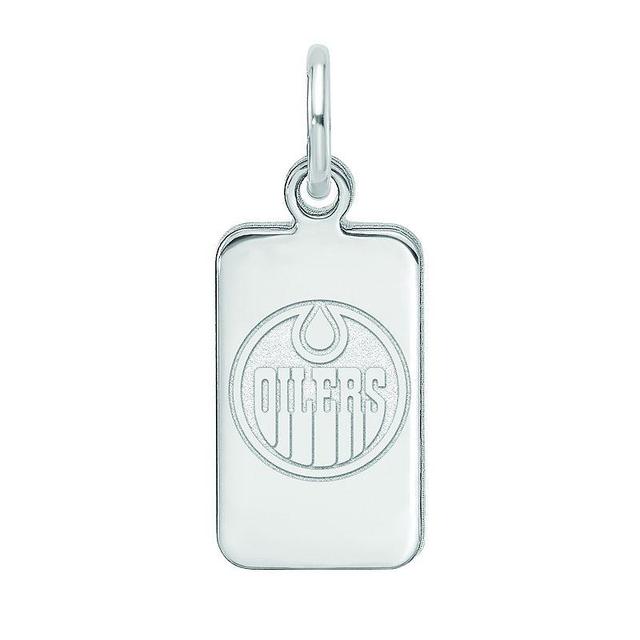 LogoArt Sterling Silver Edmonton Oilers Tag Pendant, Womens Product Image