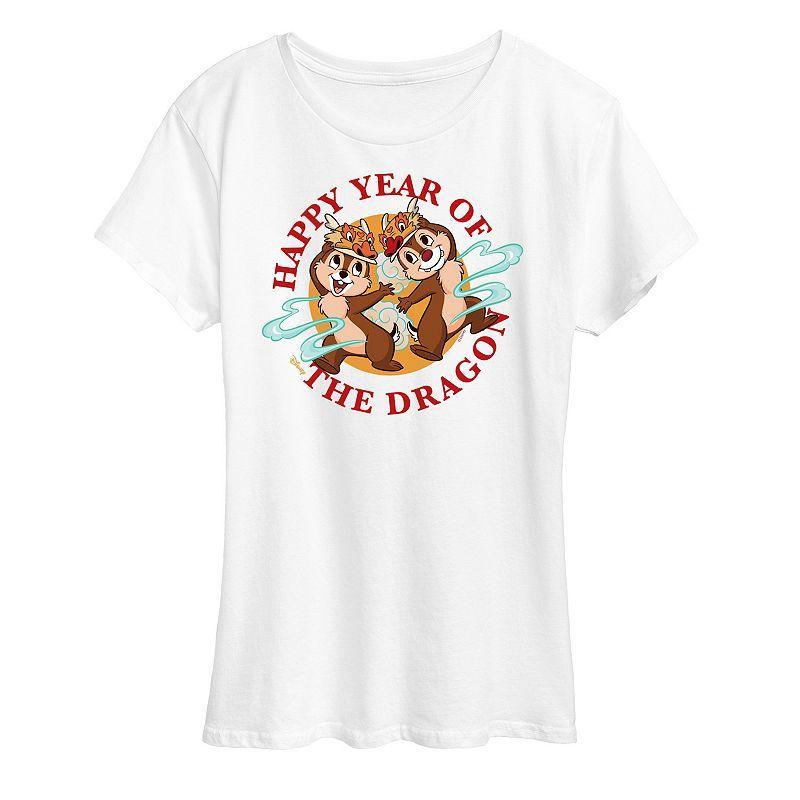 Disneys Chip And Dale Womens Year Of The Dragon Graphic Tee Blue Product Image