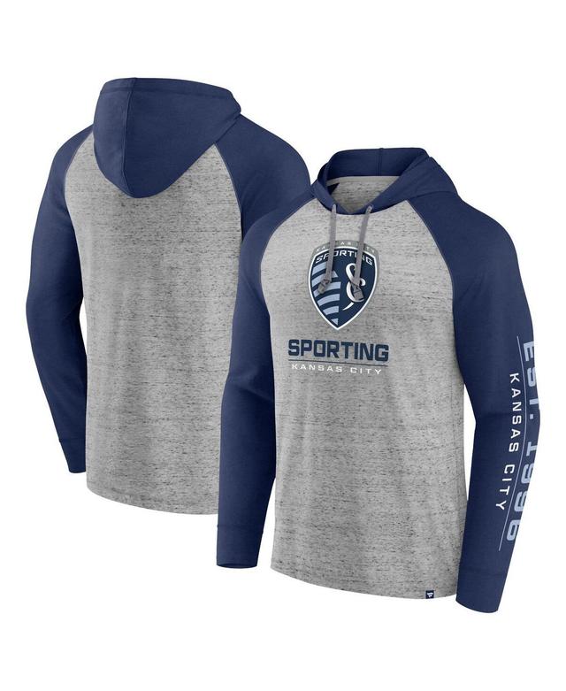 Mens Fanatics Steel Sporting Kansas City Deflection Raglan Pullover Hoodie Product Image