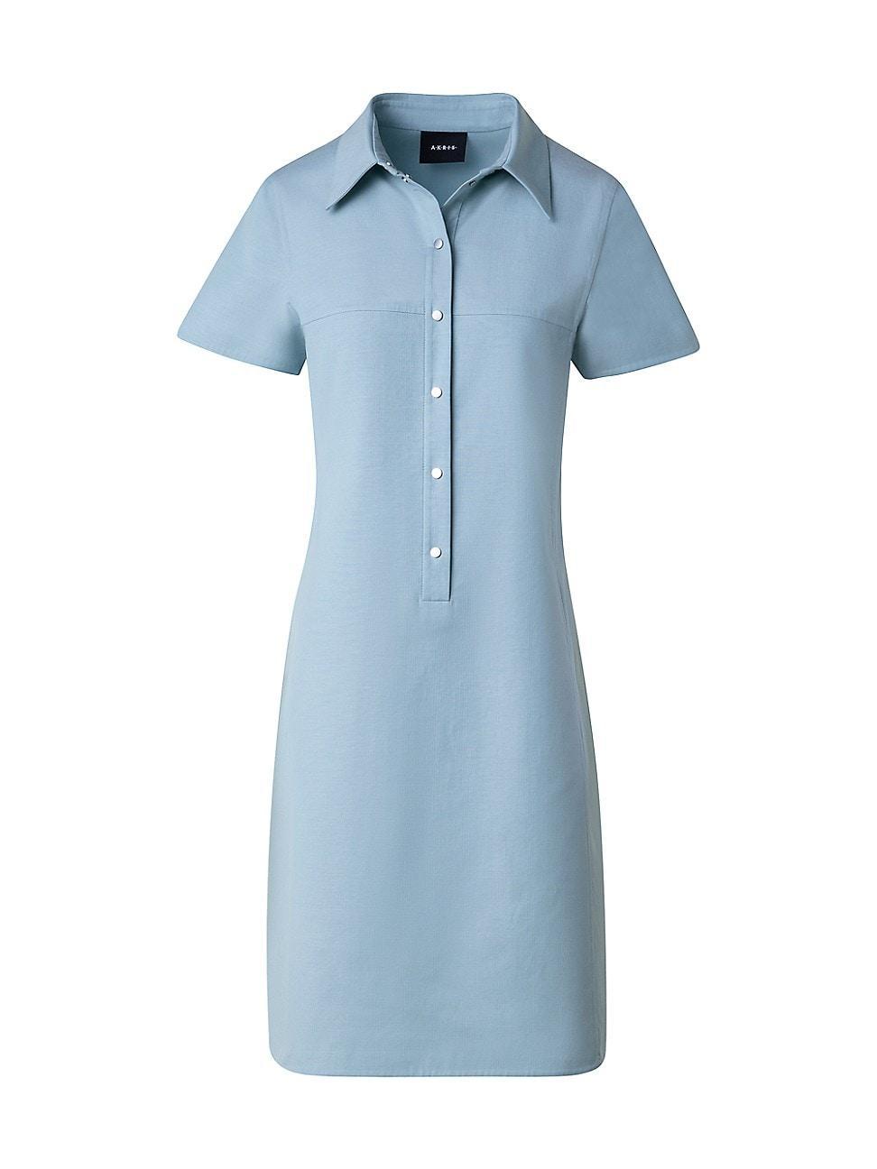 Snap-Front Short-Sleeve Shirtdress Product Image