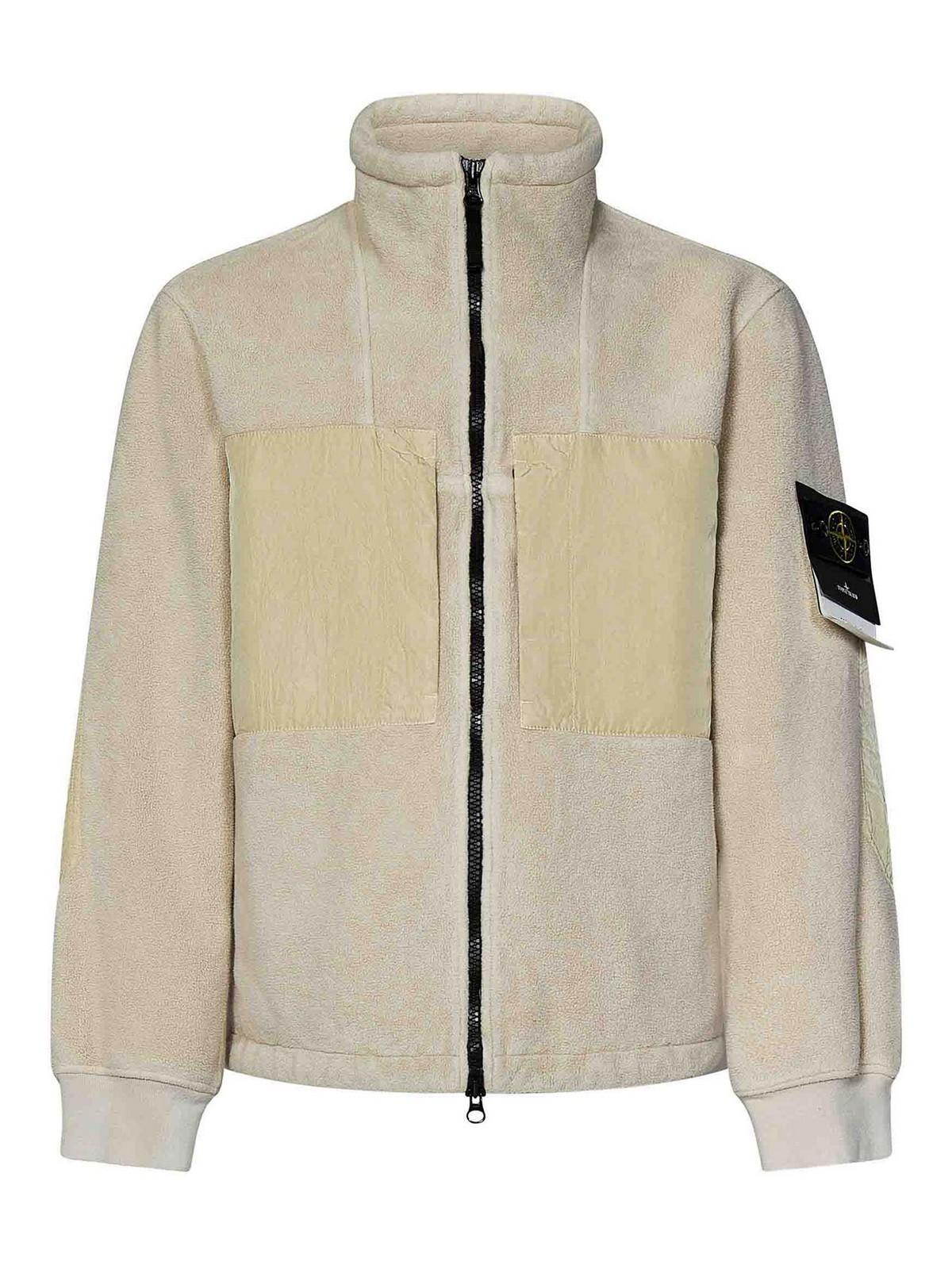 STONE ISLAND Teddyeffect Jacket In Yellow Cream Product Image