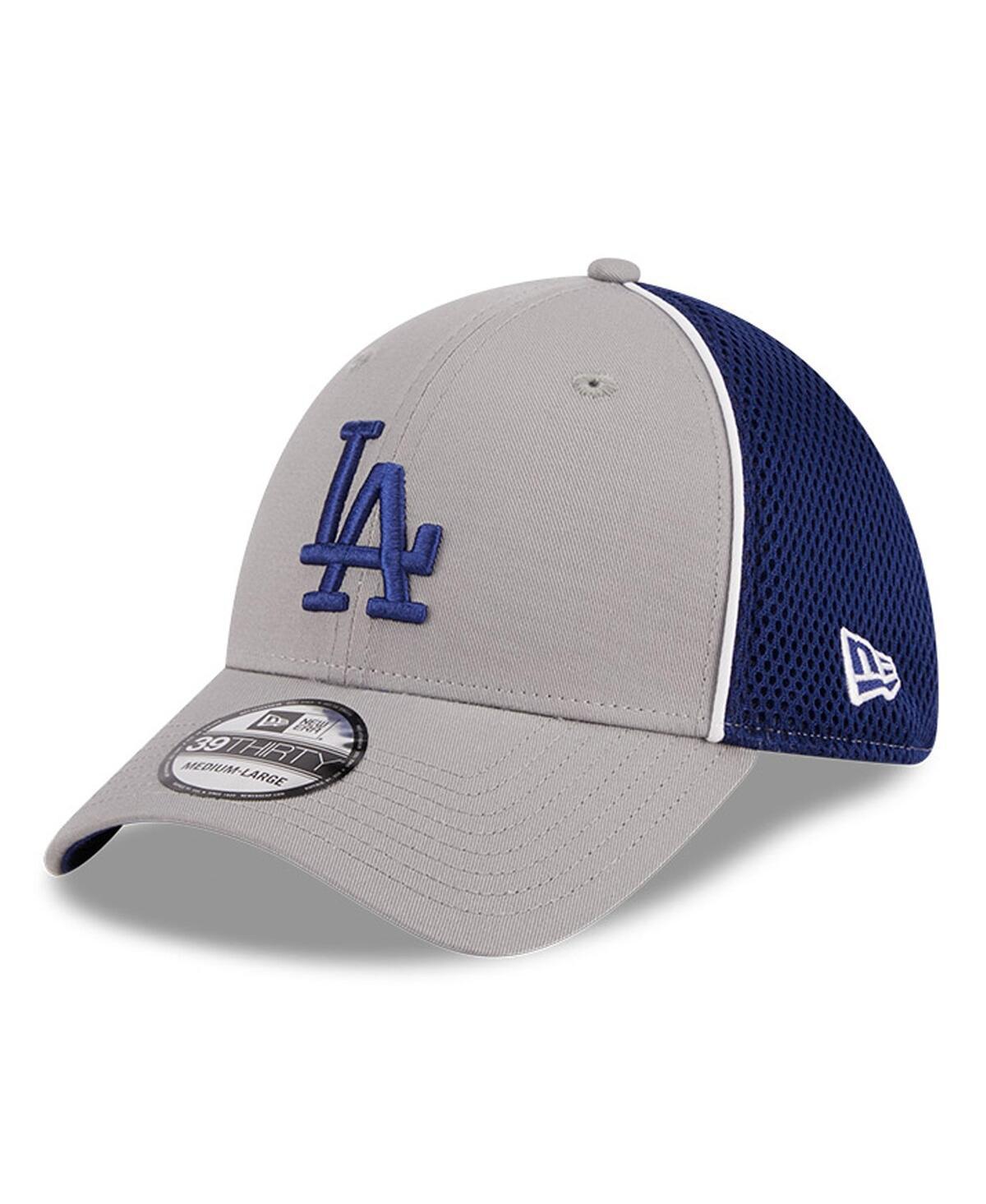 Mens New Era Gray Los Angeles Dodgers Pipe 39THIRTY Flex Hat Product Image