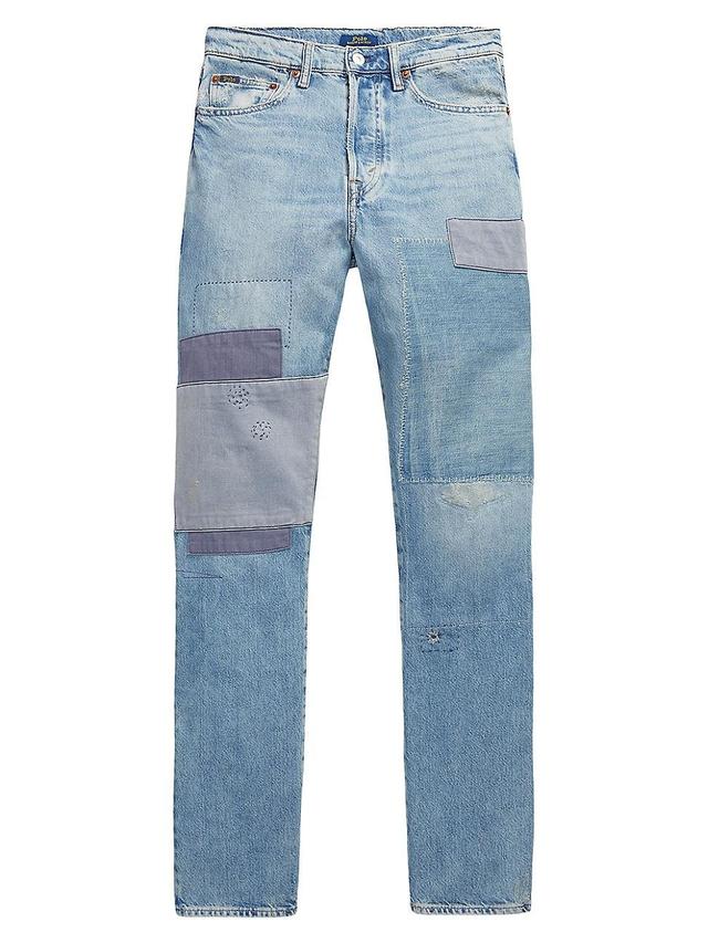 Womens Straight-Leg Patchwork Jeans Product Image