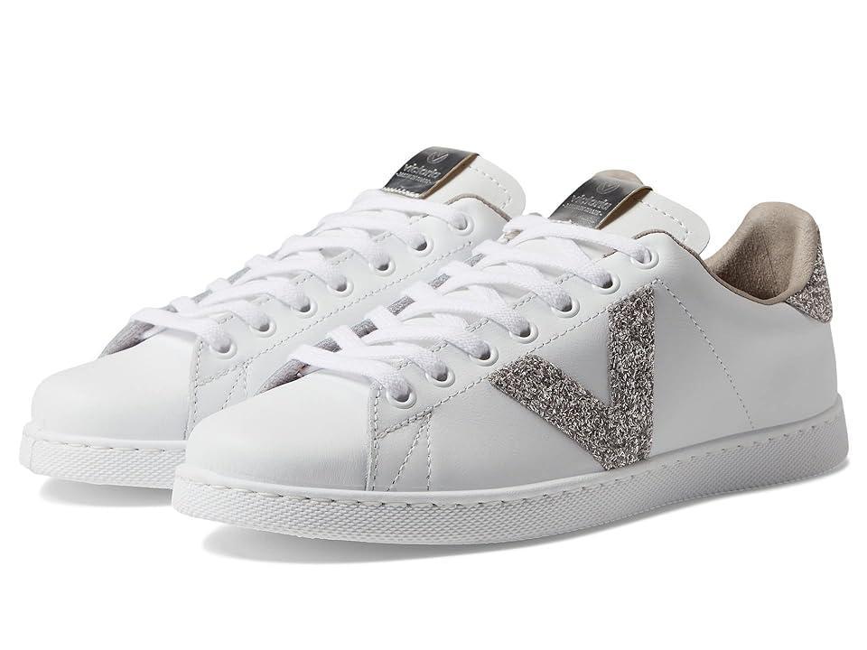 victoria Tennis Leather Glitter V (Nude) Women's Shoes Product Image