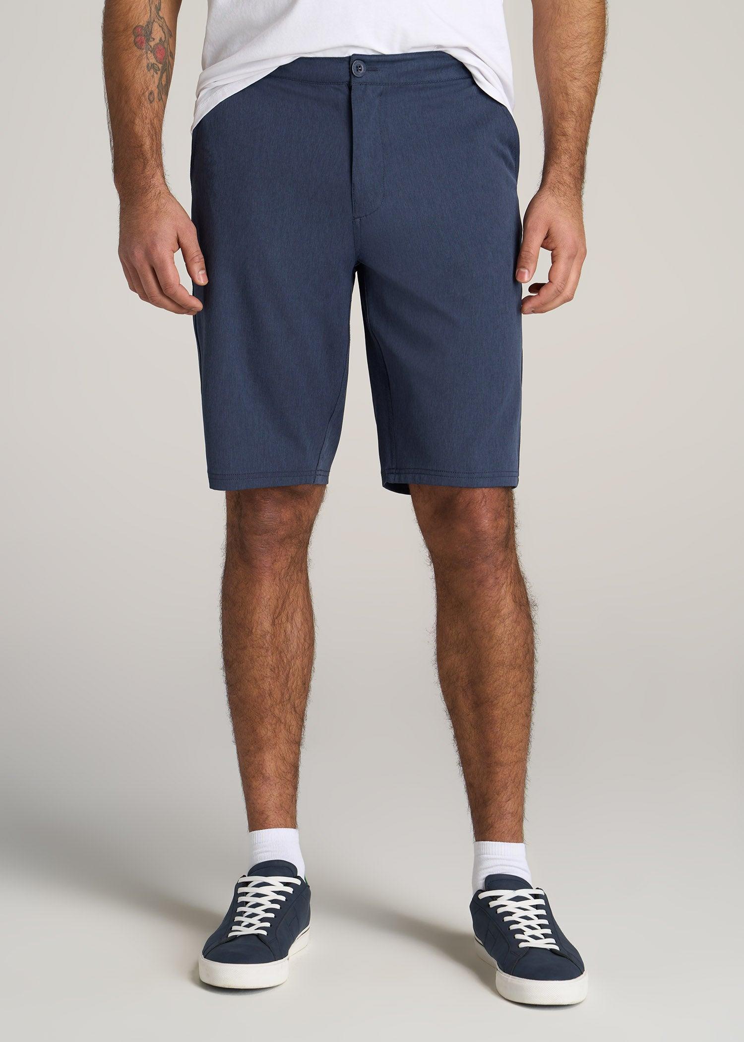 Hybrid Shorts for Tall Men in Marine Navy Mix Male Product Image