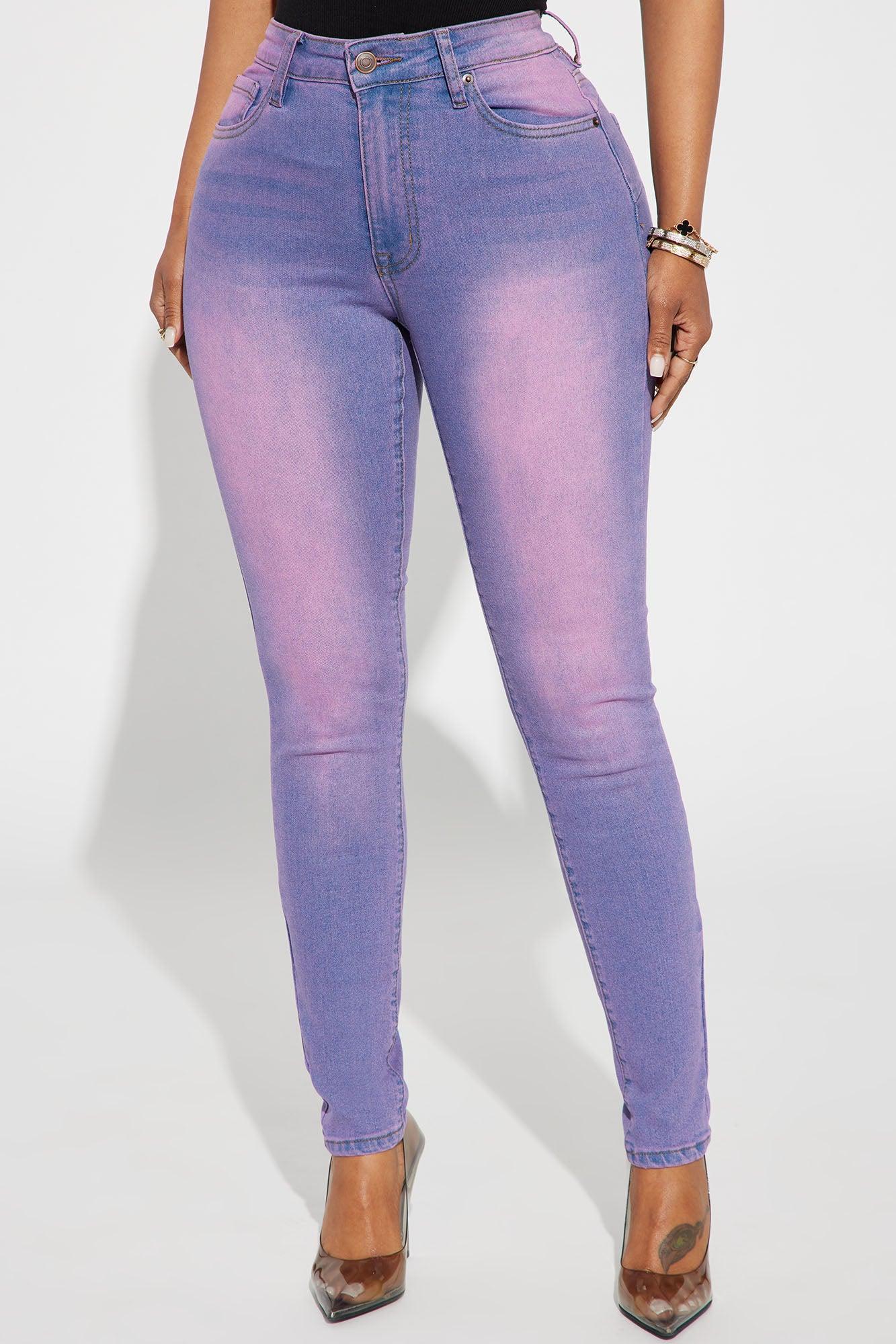 Hampton Tinted High Stretch Skinny Jeans - Purple Product Image