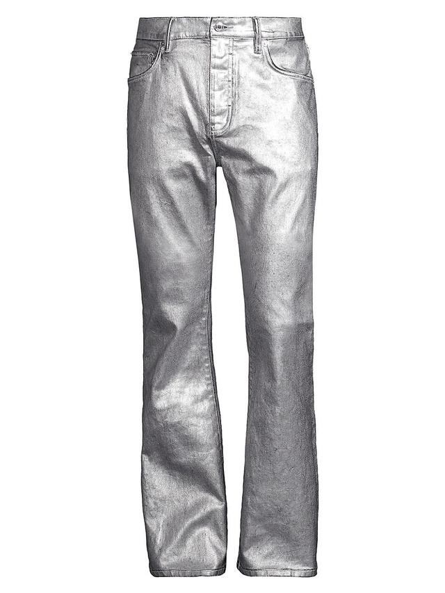 Mens Metallic Coated Stretch Jeans Product Image