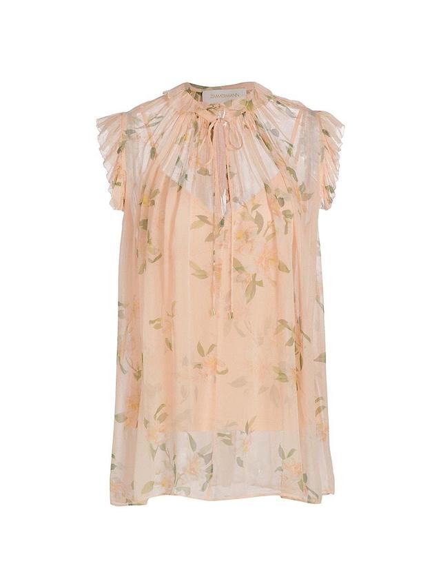 Womens Natura Chiffon Floral Tunic Top Product Image