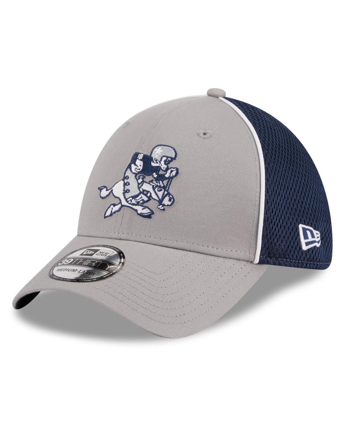 Mens New Era Silver Dallas Cowboys Pipe Retro Joe 39THIRTY Flex Hat - Silver Product Image