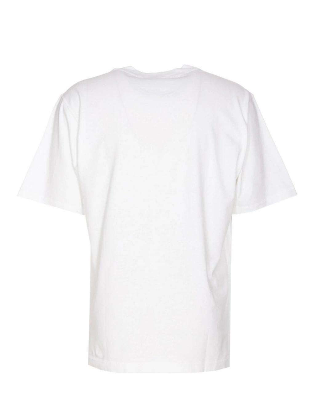 Oversized White T-shirt With Branded Anchor Print In Cotton Man In Optic White Product Image