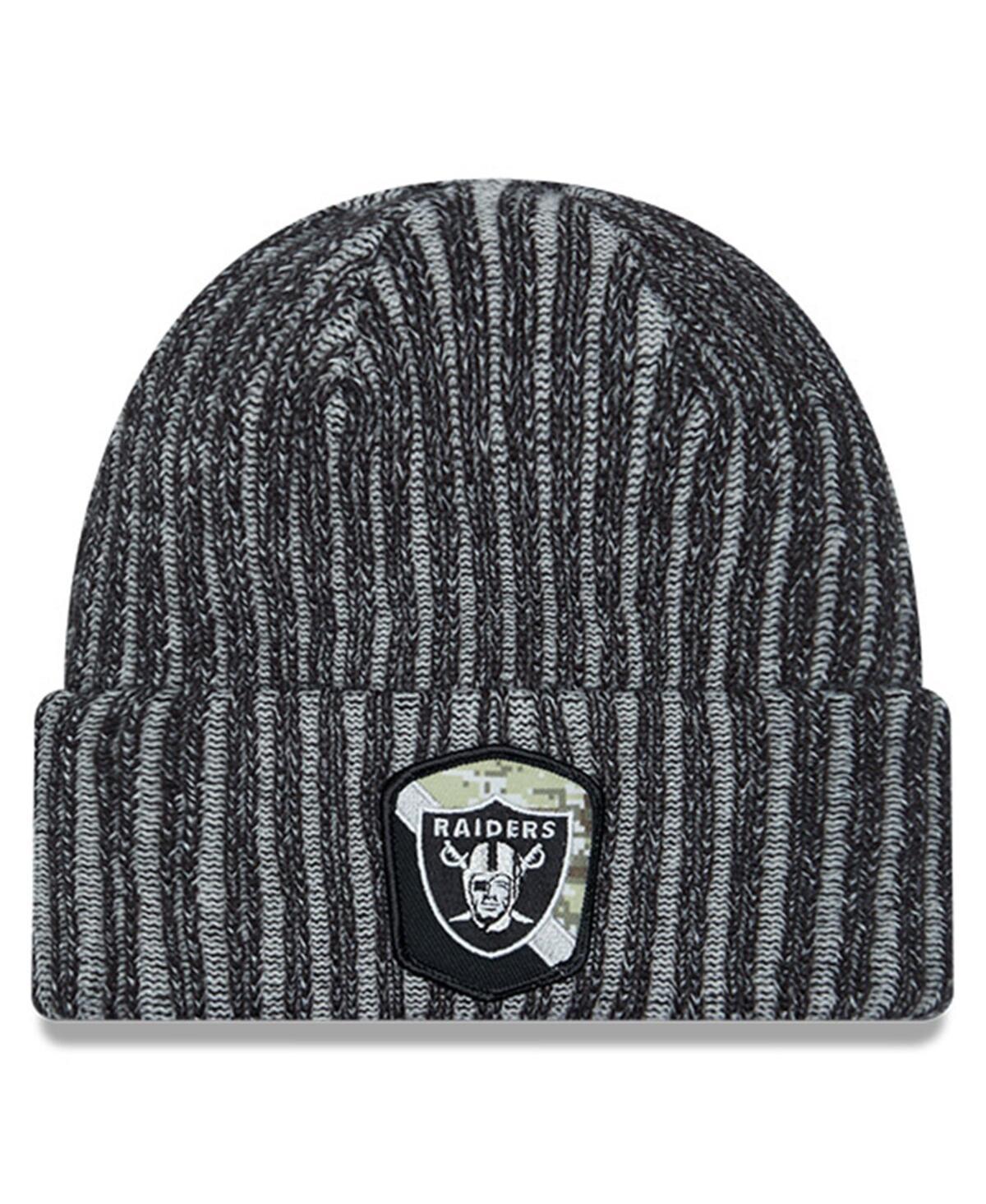 Mens New Era Black Las Vegas Raiders 2023 Salute To Service Cuffed Knit Hat Product Image