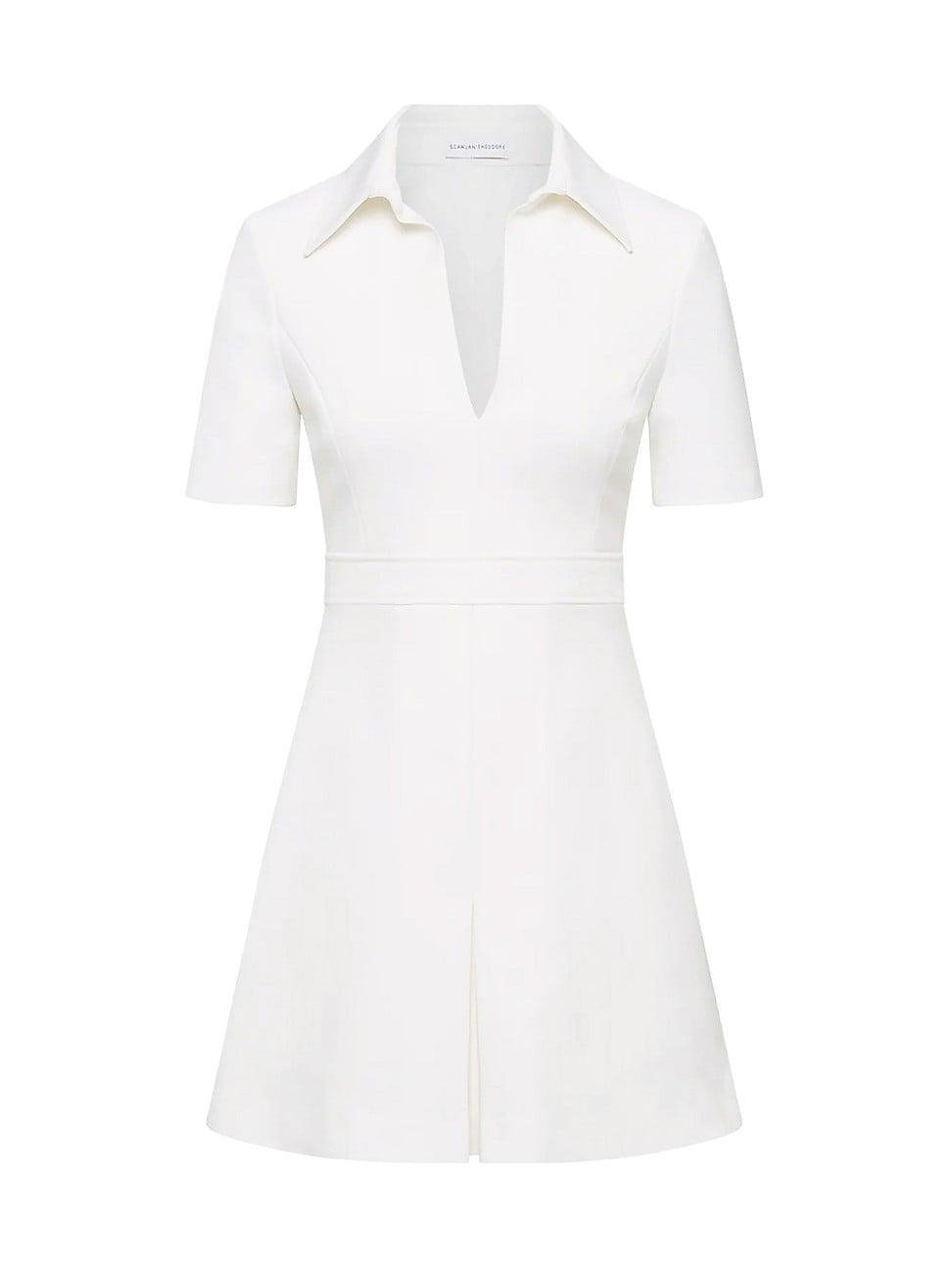 Womens Italian Milano Pleat Mini Shirtdress Product Image