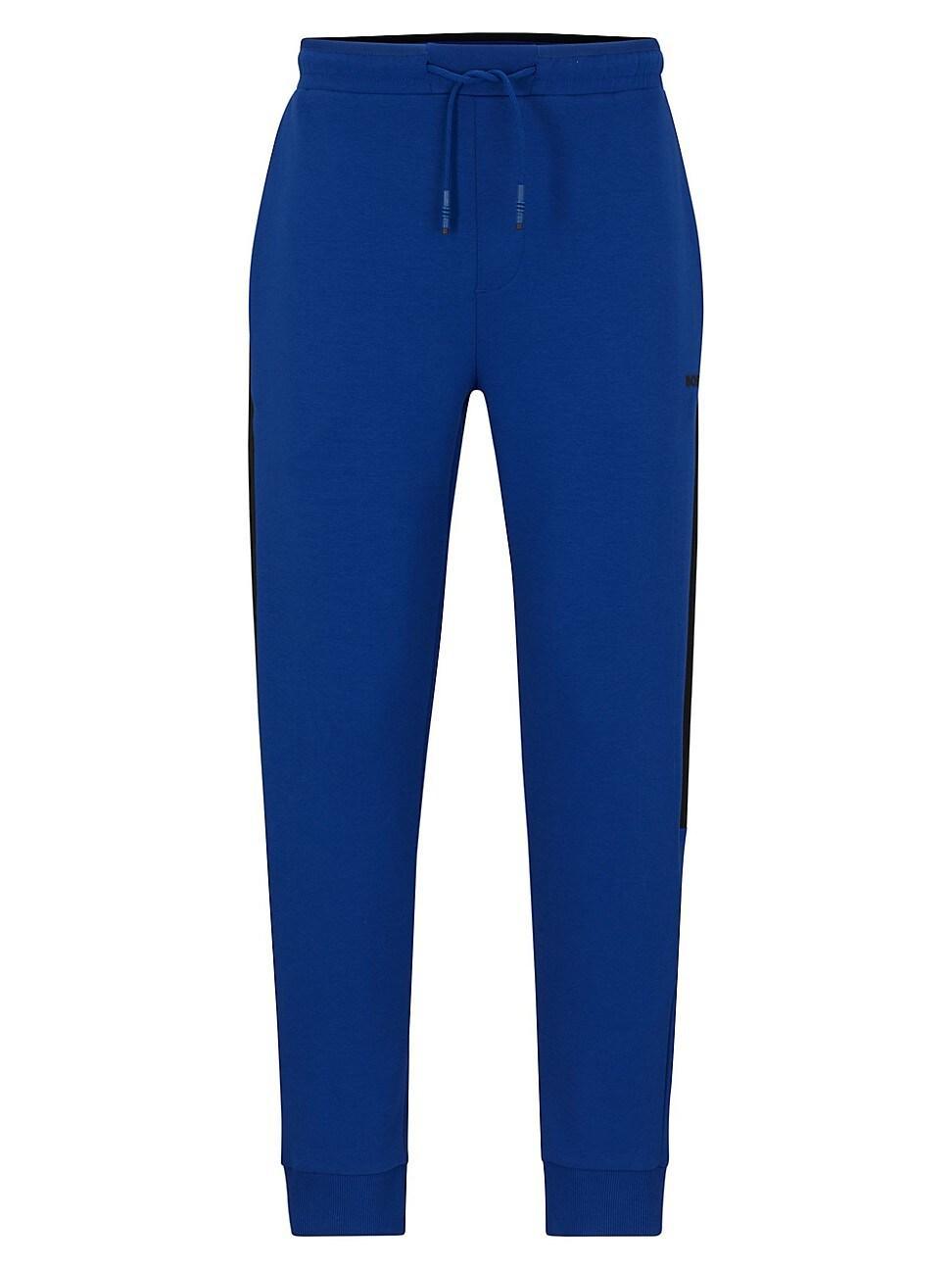 Mens Cotton-Blend Tracksuit Bottoms With Side-Stripe Tape Product Image