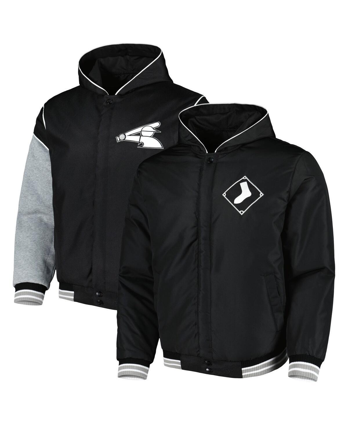 Mens Jh Design Black Chicago White Sox Reversible Fleece Full-Snap Hoodie Jacket Product Image