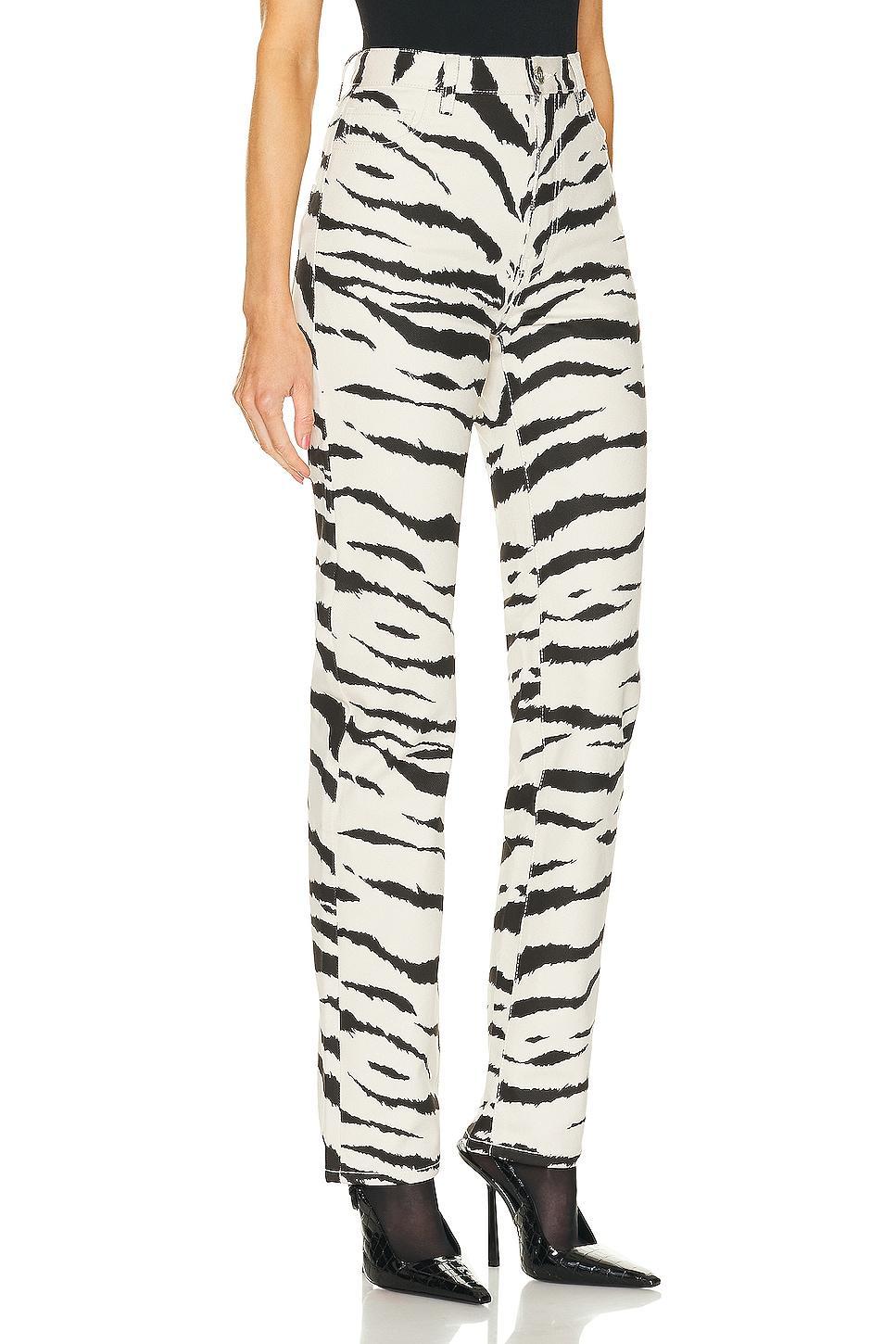 ALAÏA Straight Pants Black,White. (also in ). Product Image