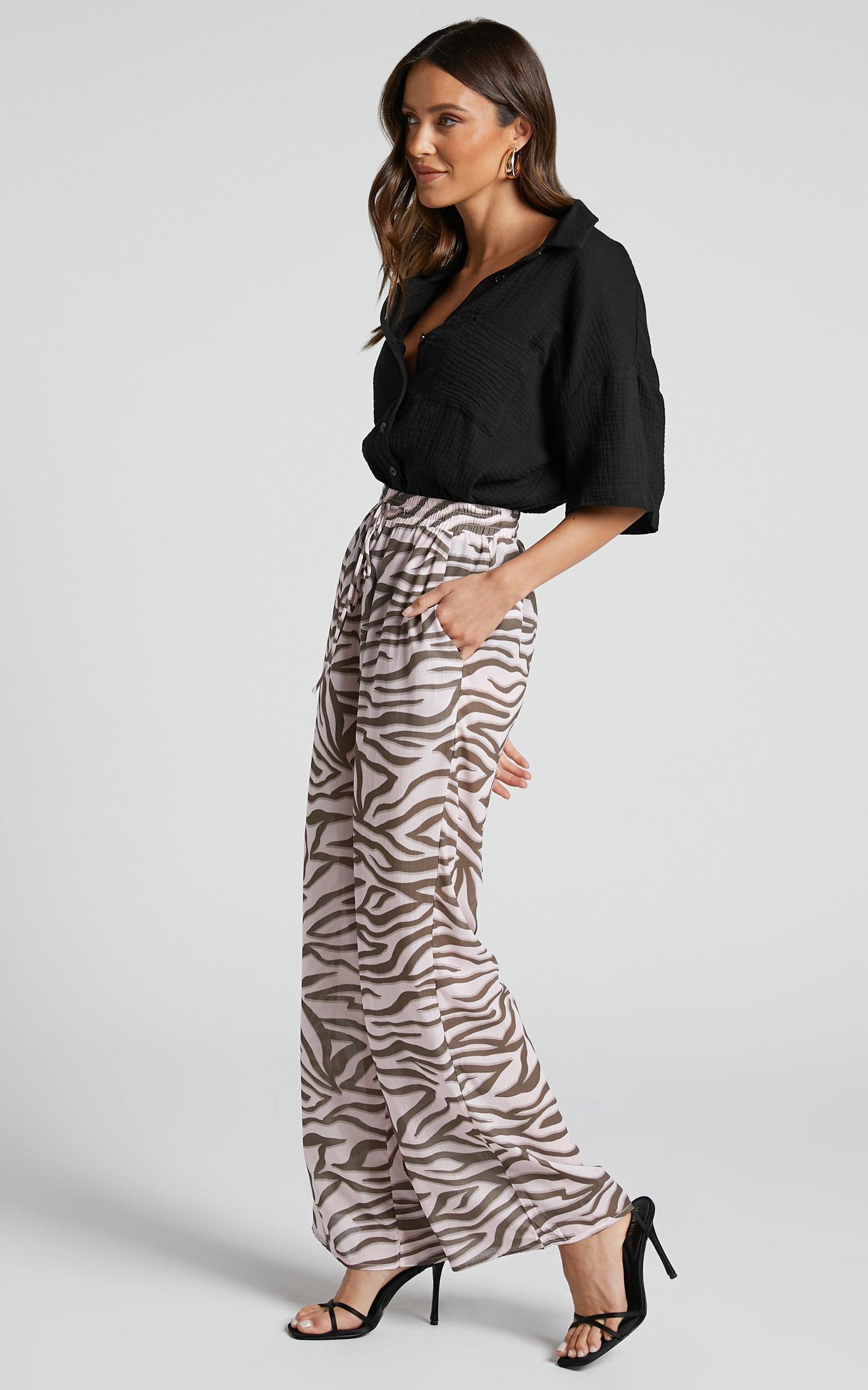 Aegir Pants - Mid Rise Relaxed Straight Leg Pants in Wild Zebra Product Image