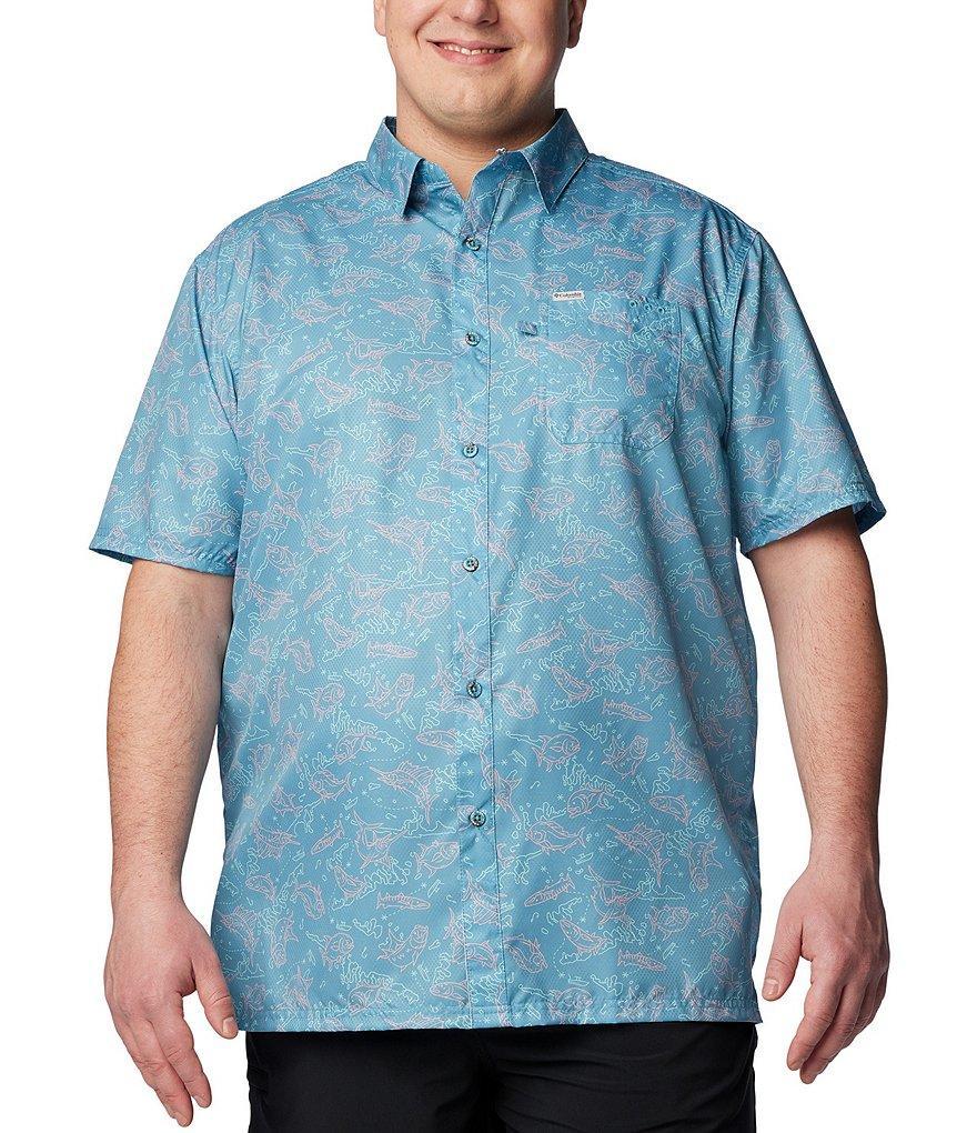 Columbia PFG Big & Tall Super Slack Tide™ Short Sleeve Camp Keye Takeaway Shirt Product Image