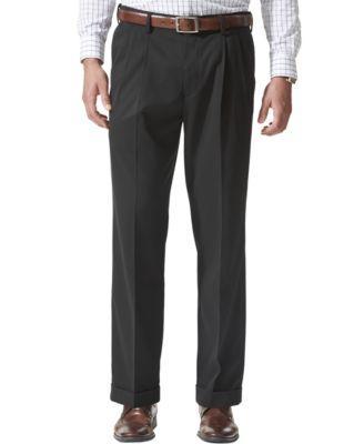 Dockers Mens Comfort Relaxed Pleated Cuffed Fit Khaki Stretch Pants Product Image