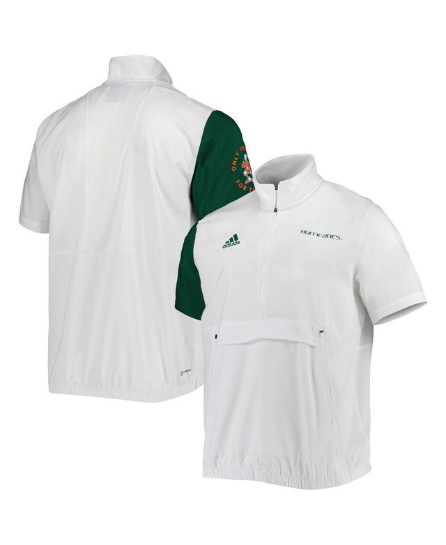 Mens adidas Miami Hurricanes M STM AEROREADY Half-Zip Jacket Product Image