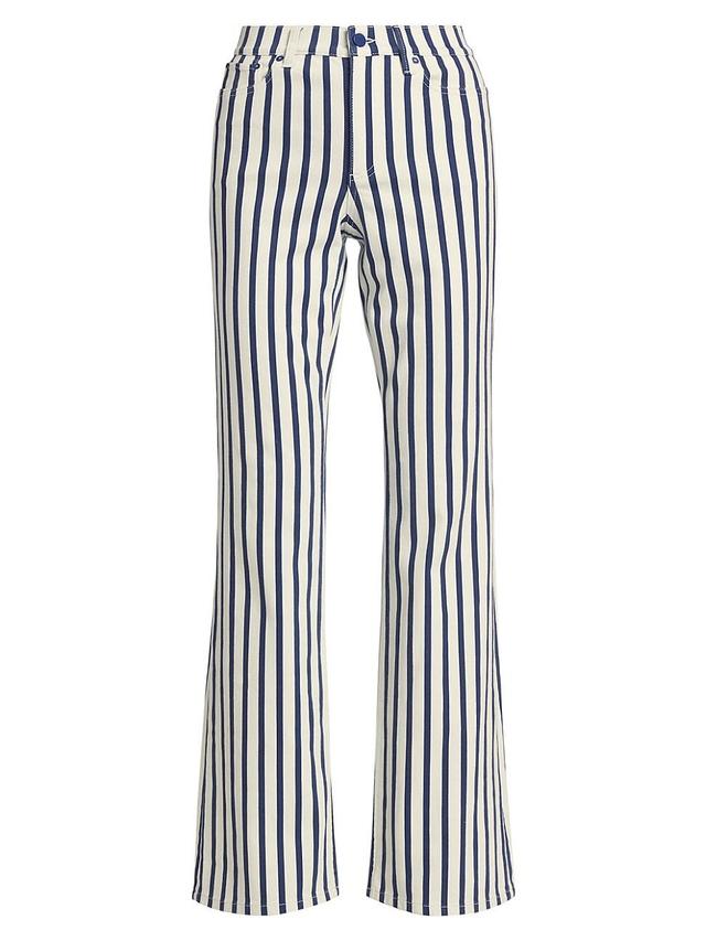 Womens Keira Mid-Rise Striped Stretch Boot-Cut Jeans Product Image