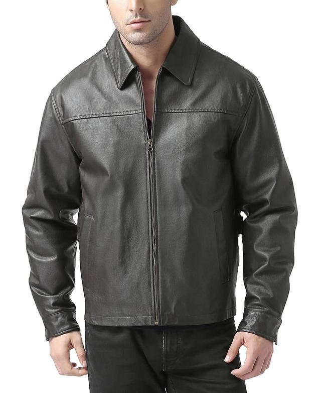 Bgsd Men Greg Open Bottom Zip Front Leather Jacket - Tall Product Image