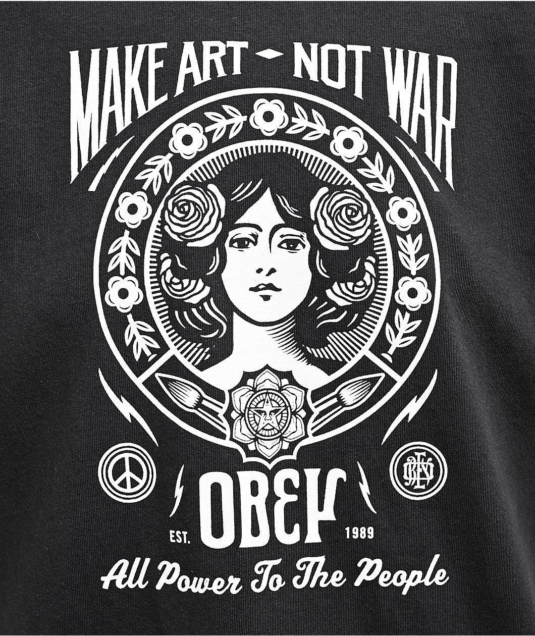 Obey Make Art Not War 2 Black T-Shirt Product Image