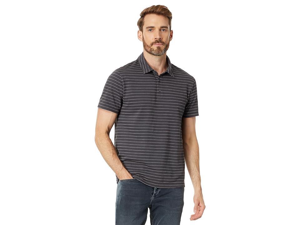 Vince Garment Dye Fleck Stripe Short Sleeve Polo (Washed ) Men's Clothing Product Image