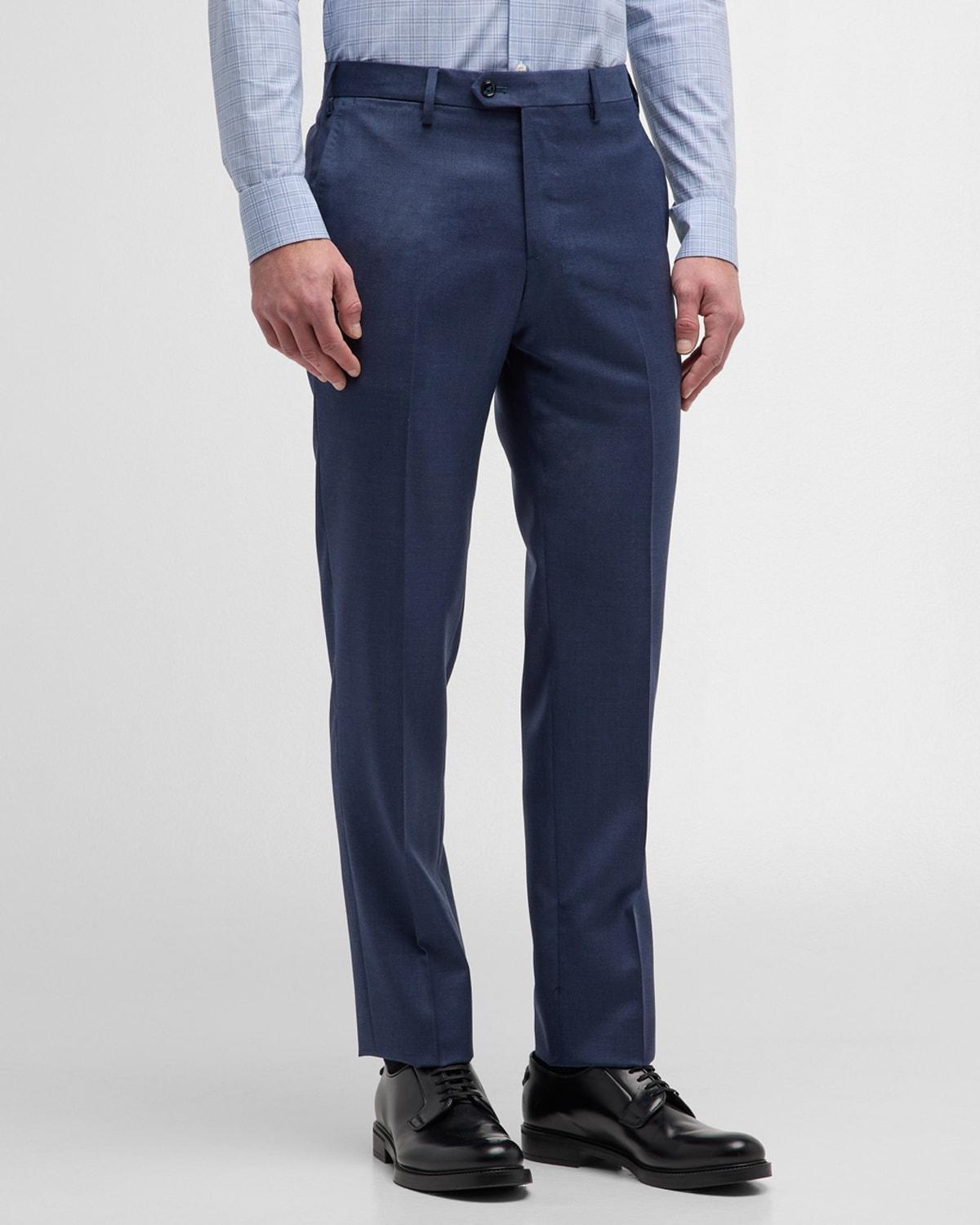 Mens Wool Twill Dress Trousers Product Image