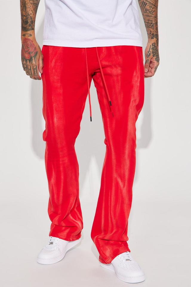 On The Radar Flared Sweatpants - Red Product Image