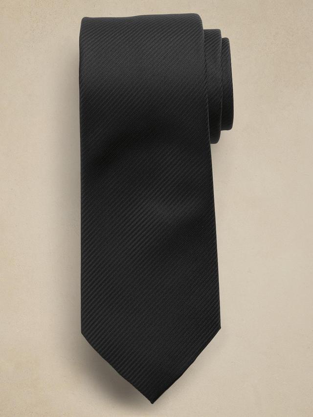 Banana Republic Factory Solid Silk-Blend Tie - Black - One Size - male Product Image