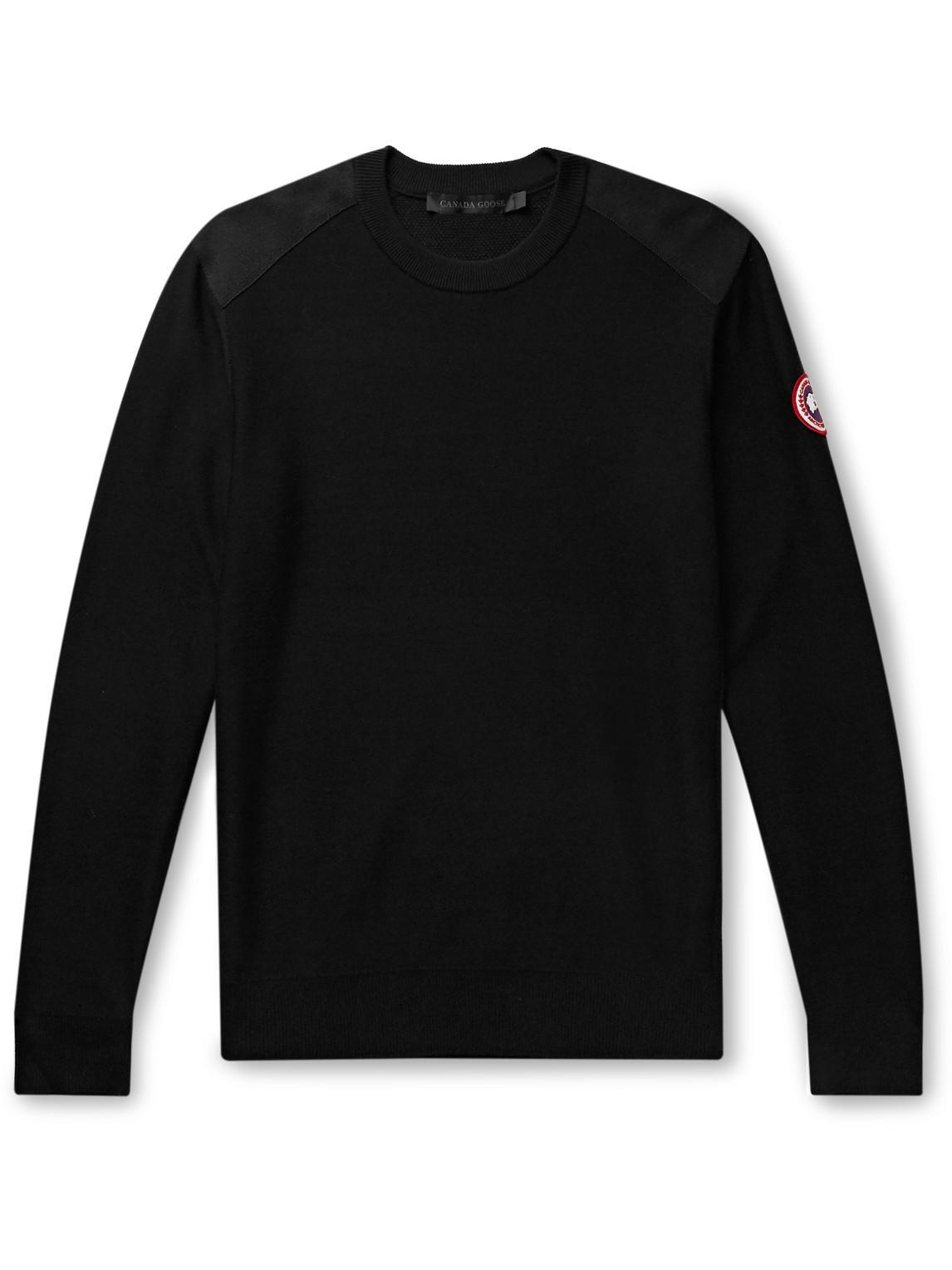 CANADA GOOSE Dartmouth Cordura-panelled Merino Wool Sweater In Black Product Image