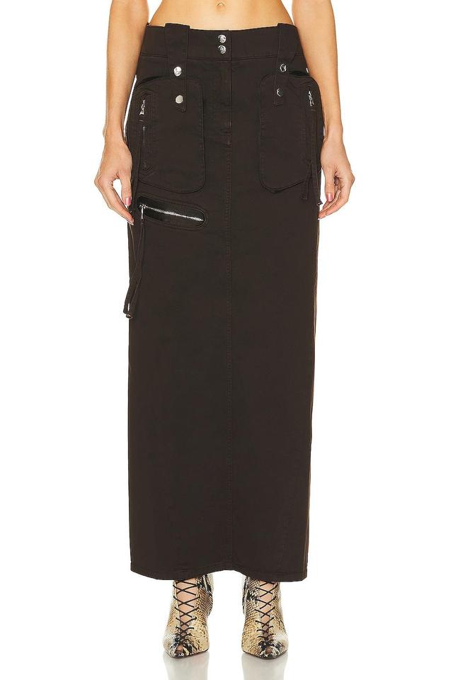 Blumarine Cargo Denim Skirt in Tan Product Image