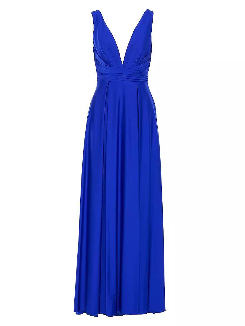 Ieena Satin V-Neck Gown Product Image