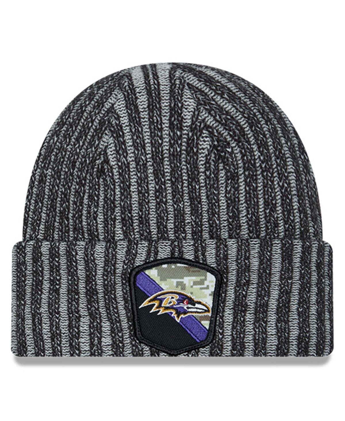 Mens New Era Black Baltimore Ravens 2023 Salute To Service Cuffed Knit Hat Product Image