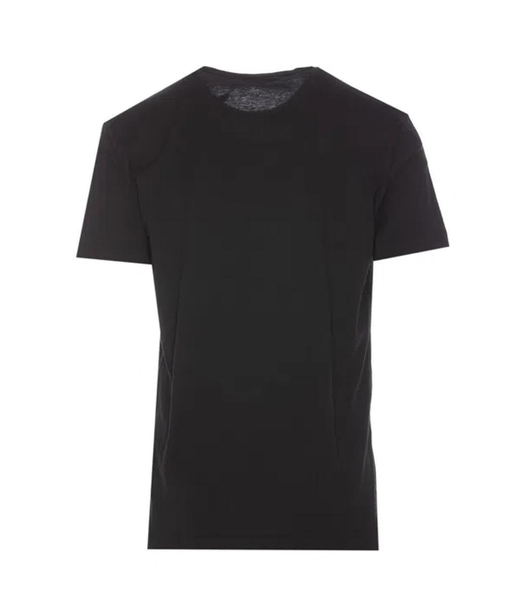 Cotton T-shirt With Logo Plaque In Black Product Image