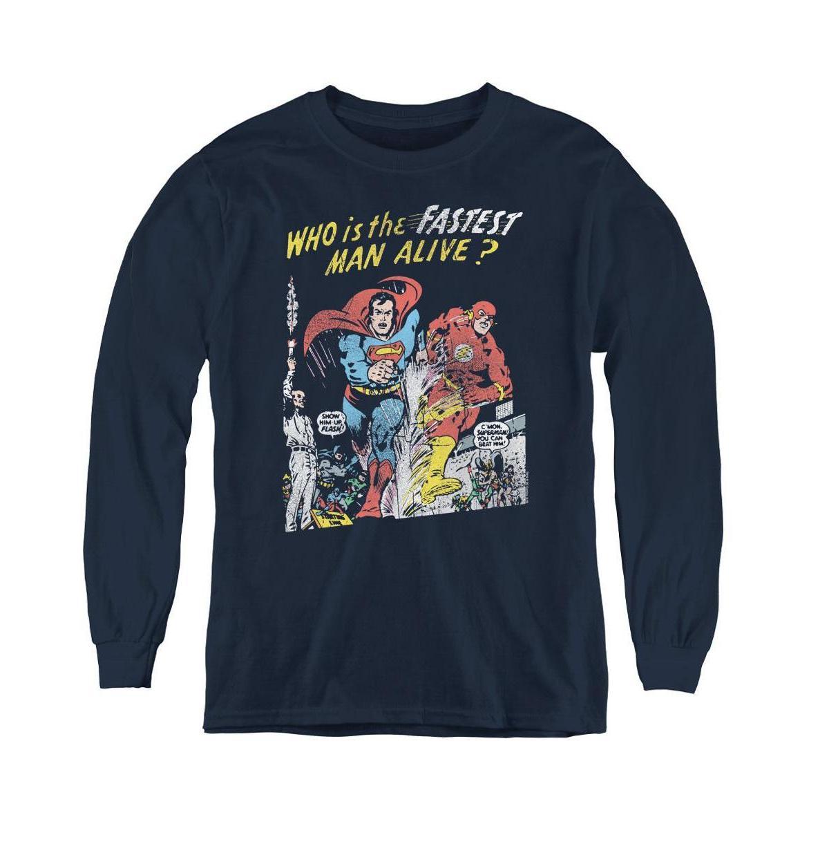 Justice League Boys of America Youth Fastest Man Long Sleeve Sweatshirts Product Image