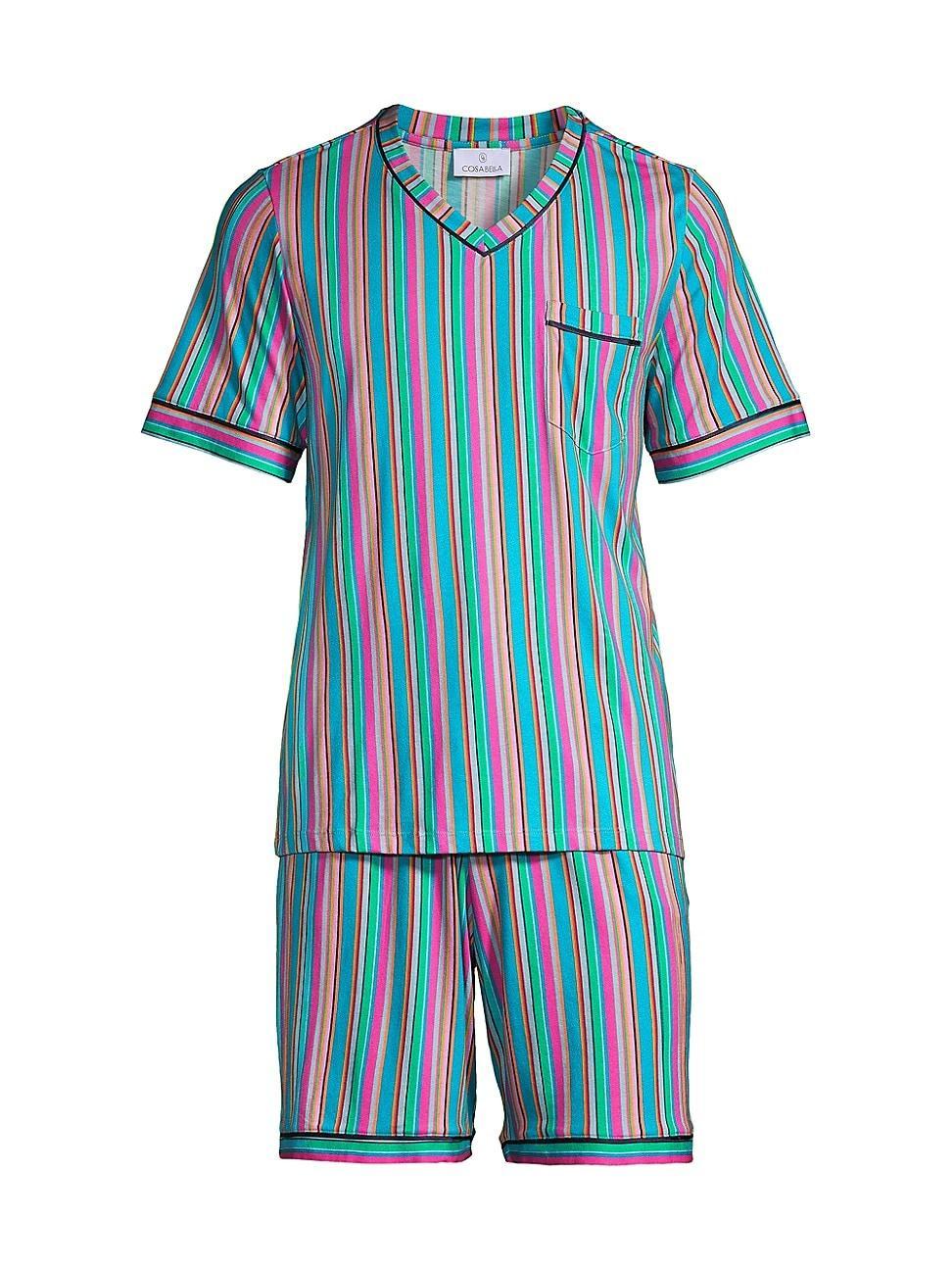 Mens Bella Striped Cotton-Blend Pajamas Product Image