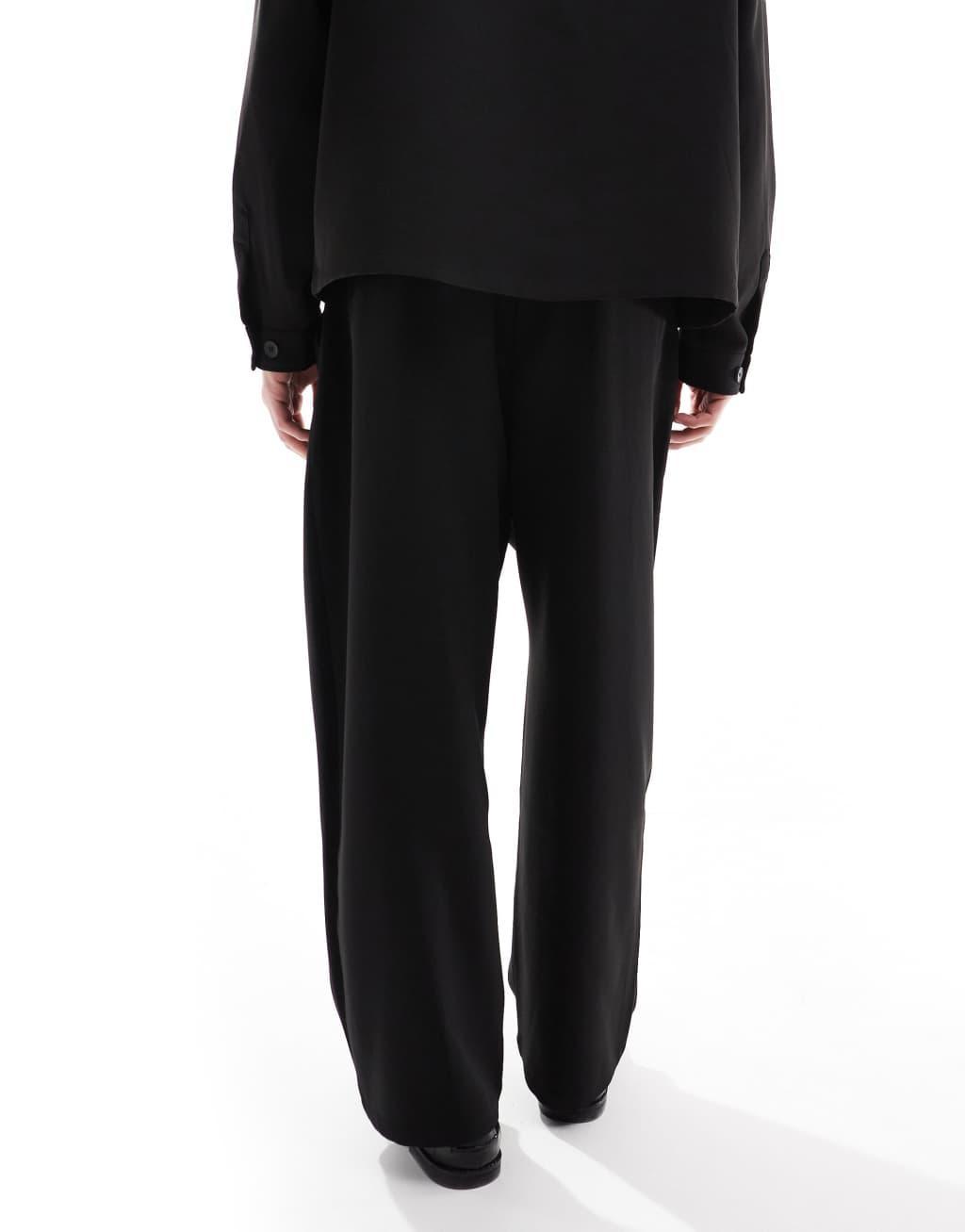 Bershka premium smart pants in black - part of a set Product Image