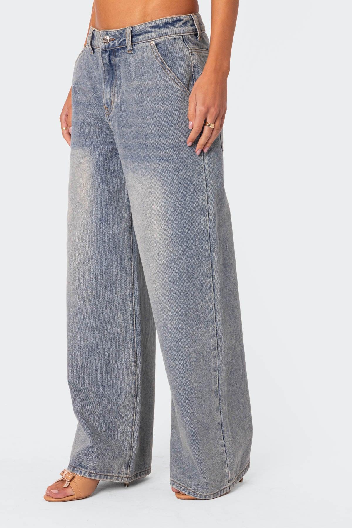 Myla Washed Wide Leg Jeans Product Image