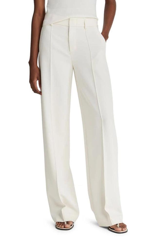 Pintuck Wide Leg Pants In Off White Product Image