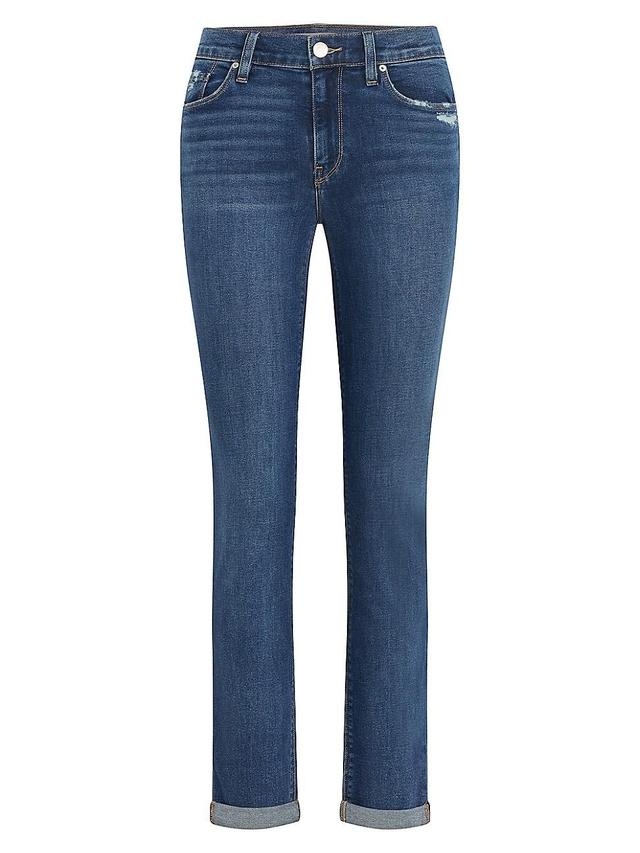 Hudson Jeans Nico Distressed Rolled Hem Straight Leg Jeans Product Image