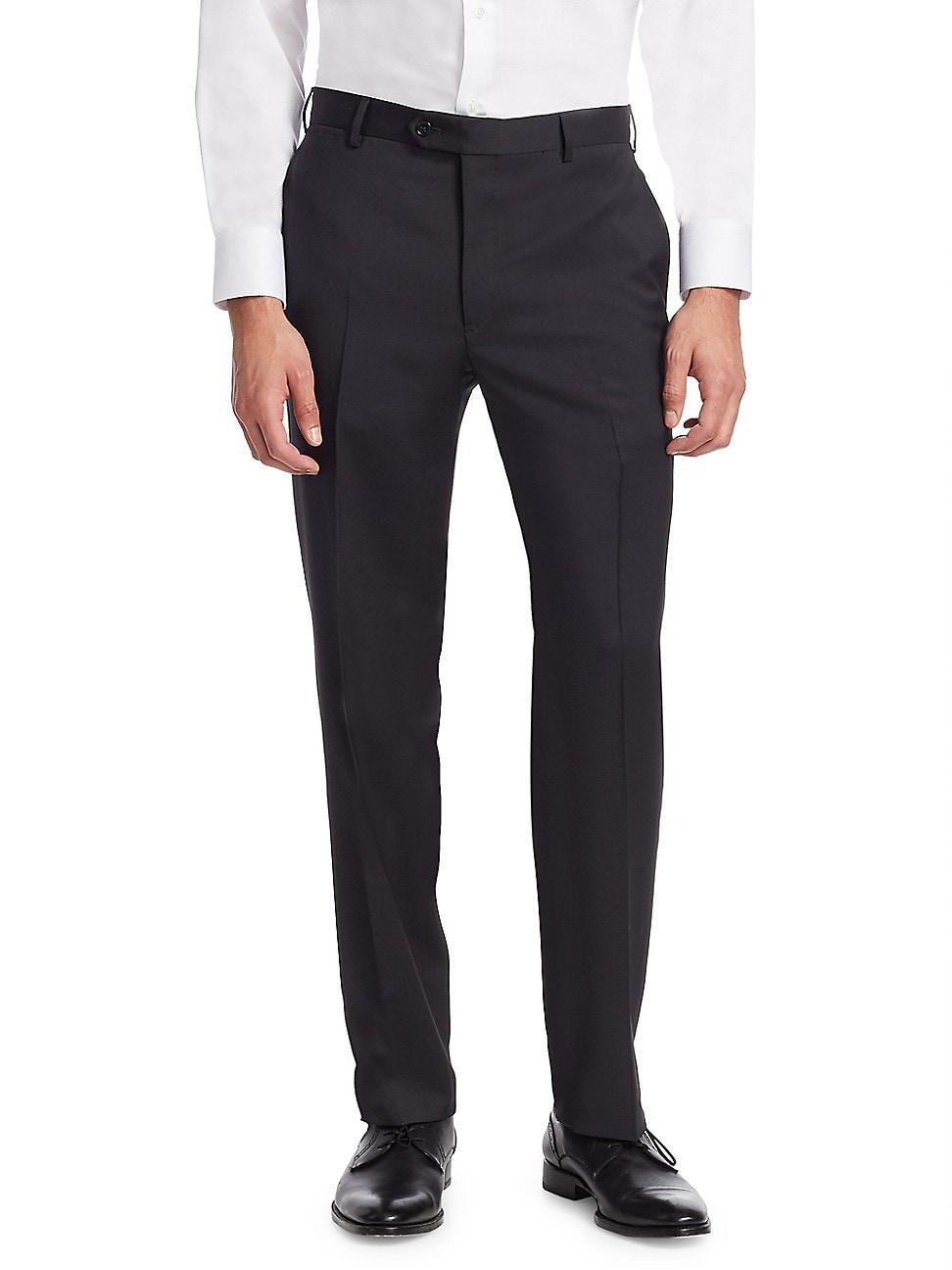 Mens Navy Wool Trousers Product Image